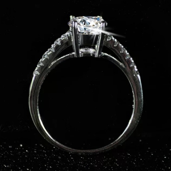 925 Sterling silver engagement diamond ring - Picture 5 of 6